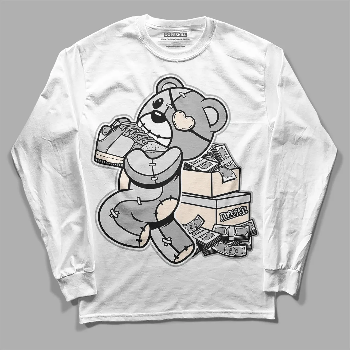 Dunk Cool Grey DopeSkill Long Sleeve T-Shirt Bear Steals Sneaker Graphic sold by DopeSkill product image thumbnail 2