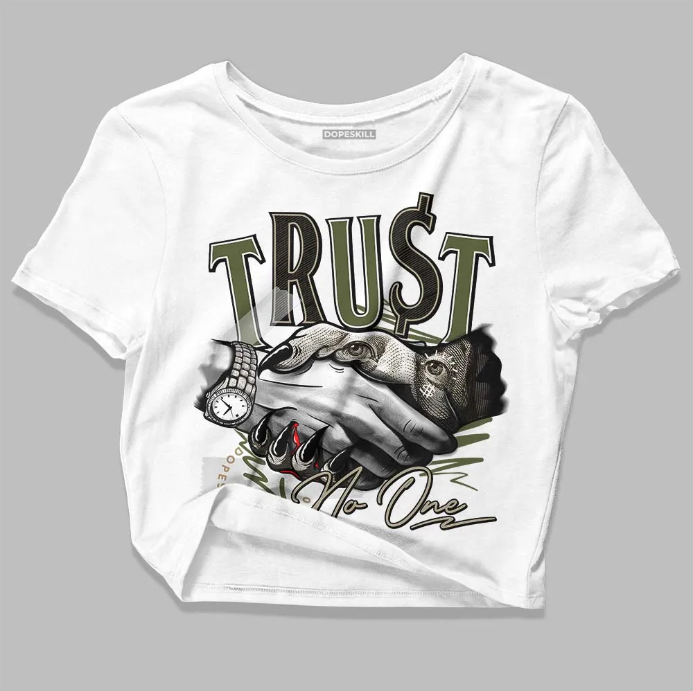 Max 90 Neutral Olive DopeSkill Women's Crop Top Trust No One Graphic sold by DopeSkill product image thumbnail 2