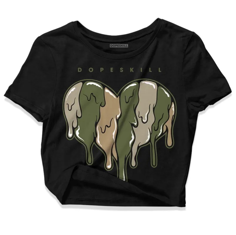 Max 90 Neutral Olive DopeSkill Women's Crop Top Slime Drip Heart Graphic sold by DopeSkill