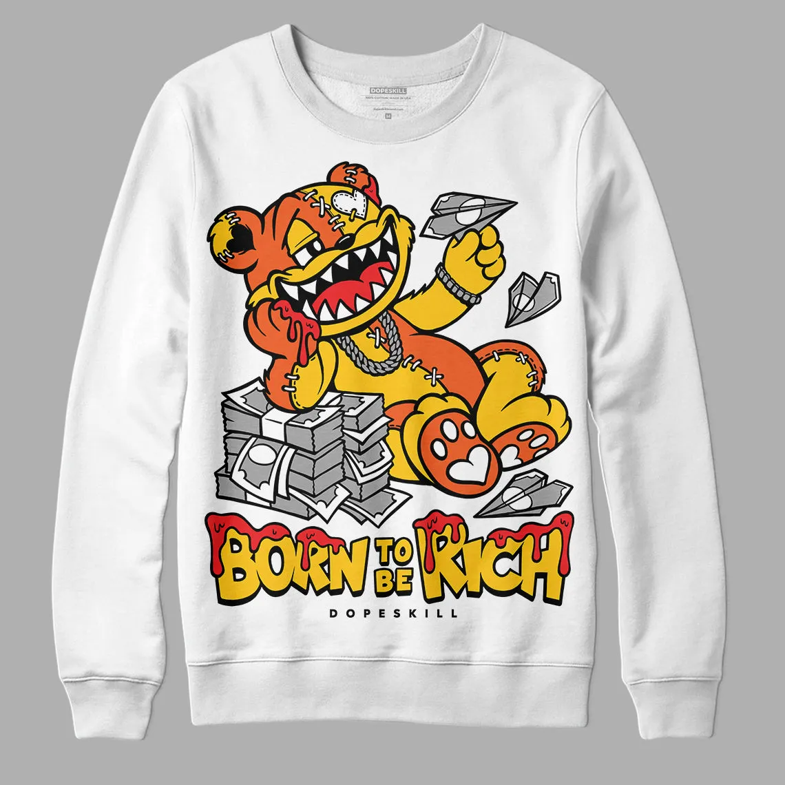 Yellow Collection DopeSkill Sweatshirt Born To Be Rich Graphic sold by DopeSkill product image thumbnail 2