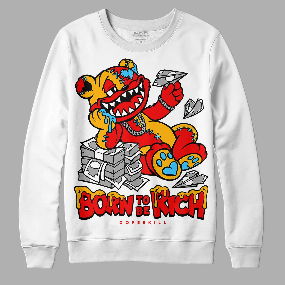 Red Collection DopeSkill Sweatshirt Born To Be Rich Graphic sold by DopeSkill product image thumbnail 2