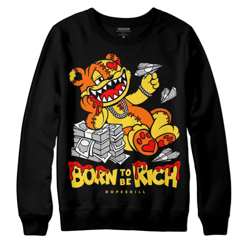 Black Tour Yellow AJ 4 Thunder DopeSkill Sweatshirt Born To Be Rich Graphic sold by DopeSkill