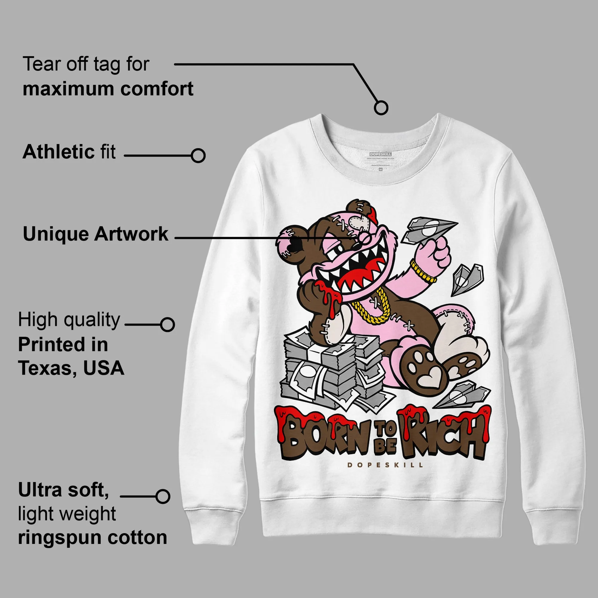 Neapolitan 11s DopeSkill Sweatshirt Born To Be Rich Graphic sold by DopeSkill product image thumbnail 2