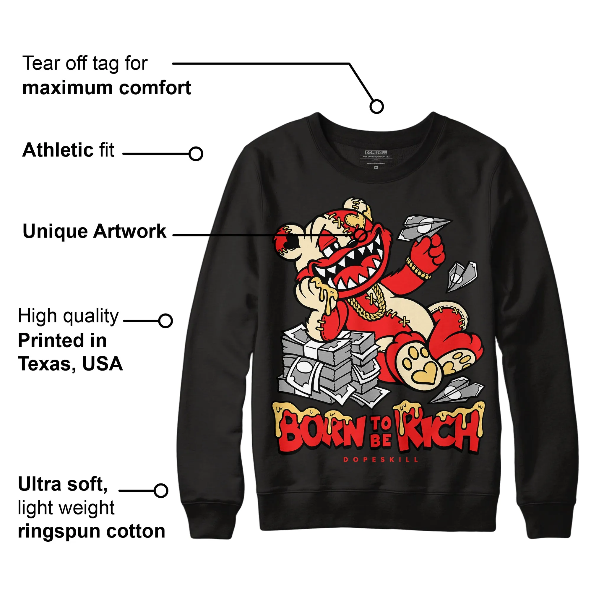 Dunk On Mars 5s DopeSkill Sweatshirt Born To Be Rich Graphic sold by DopeSkill product image thumbnail 3