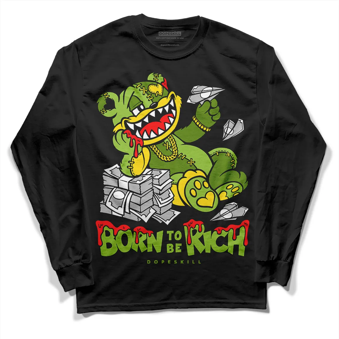 Dunk 'Chlorophyll' DopeSkill Long Sleeve T-Shirt Born To Be Rich Graphic sold by DopeSkill product image thumbnail 2