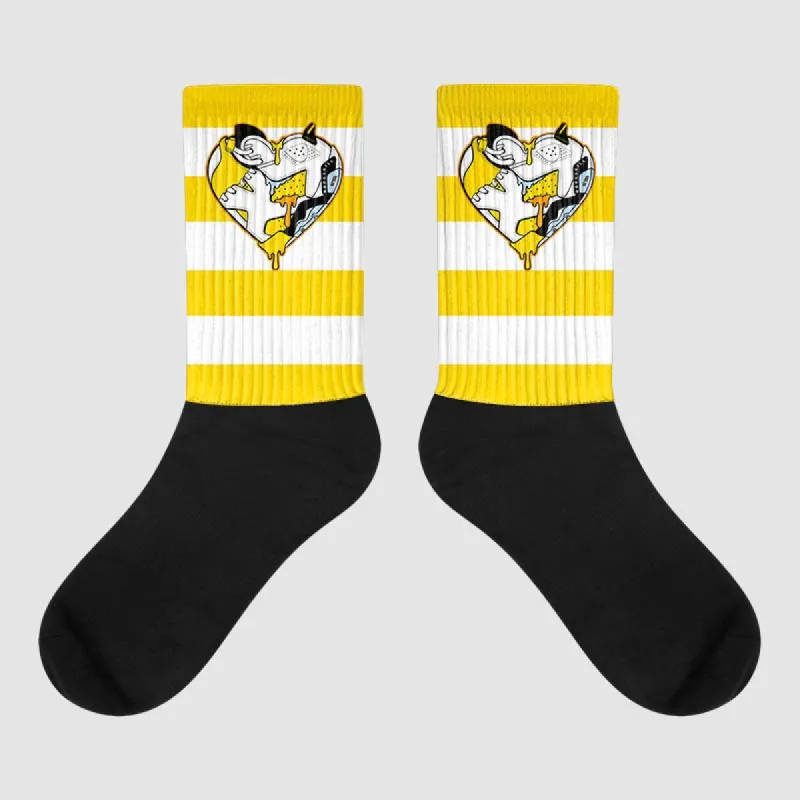 Yellow Ochre 6s DopeSkill Sublimated Socks Horizontal Stripes Graphic sold by DopeSkill