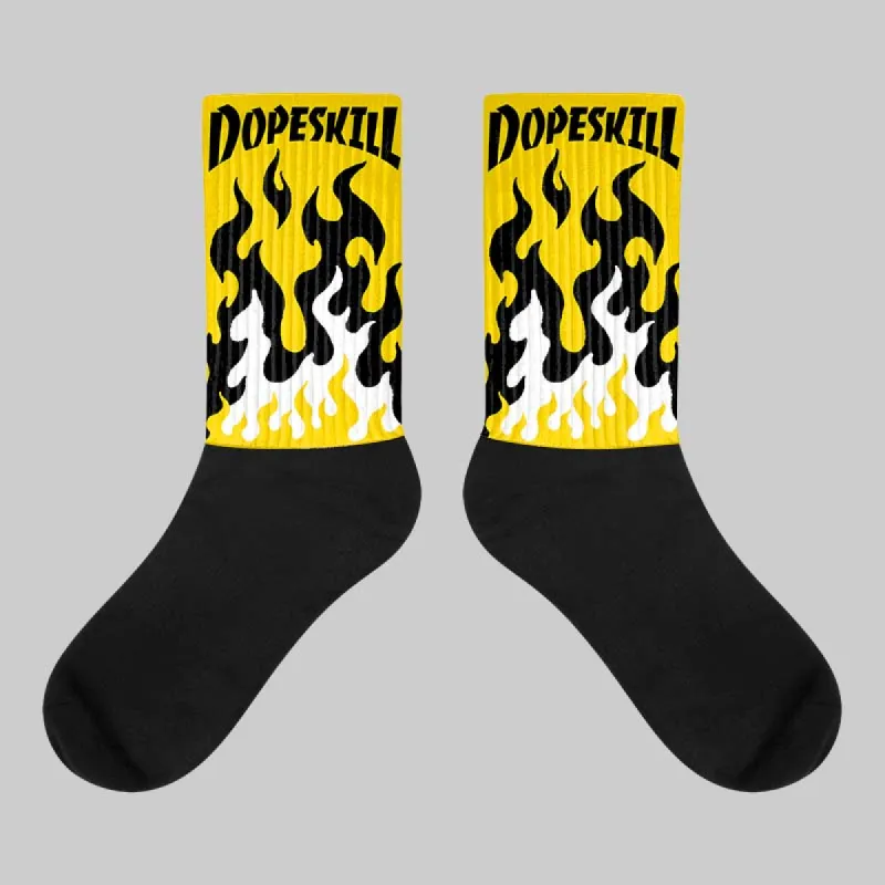 Yellow Ochre 6s DopeSkill Sublimated Socks FIRE Graphic sold by DopeSkill