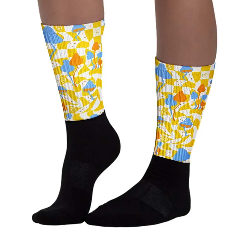 Yellow Ochre 6s DopeSkill Sublimated Socks Mushroom Graphic sold by DopeSkill product image thumbnail 3