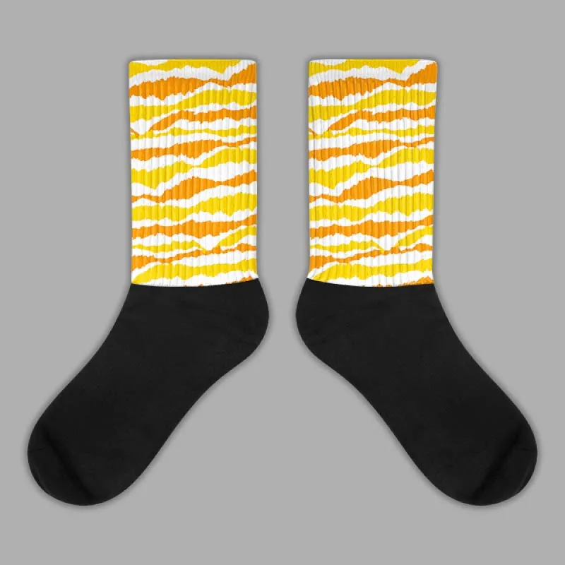 Yellow Ochre 6s DopeSkill Sublimated Socks Abstract Tiger Graphic sold by DopeSkill