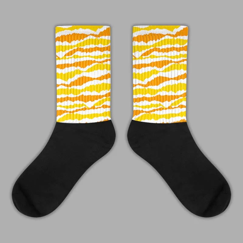 Yellow Ochre 6s DopeSkill Sublimated Socks Abstract Tiger Graphic sold by DopeSkill