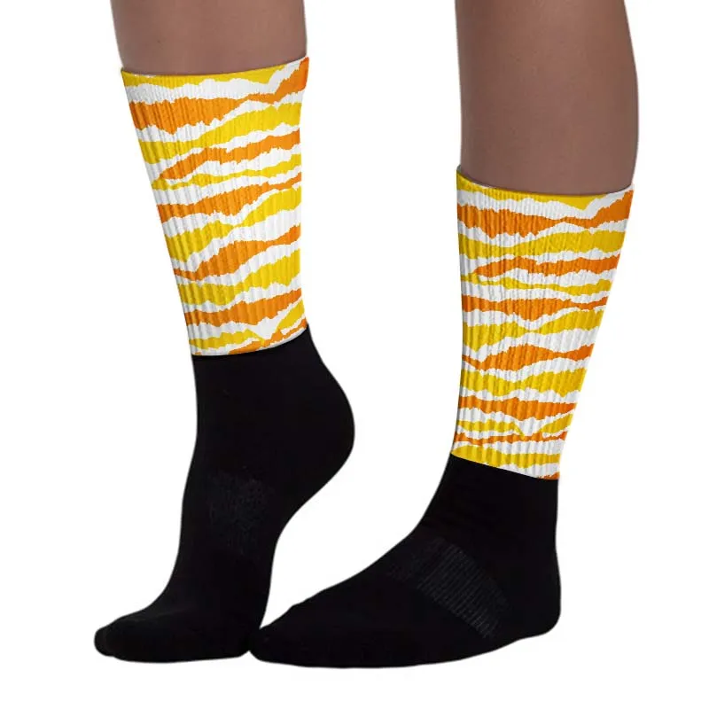 Yellow Ochre 6s DopeSkill Sublimated Socks Abstract Tiger Graphic sold by DopeSkill product image thumbnail 3