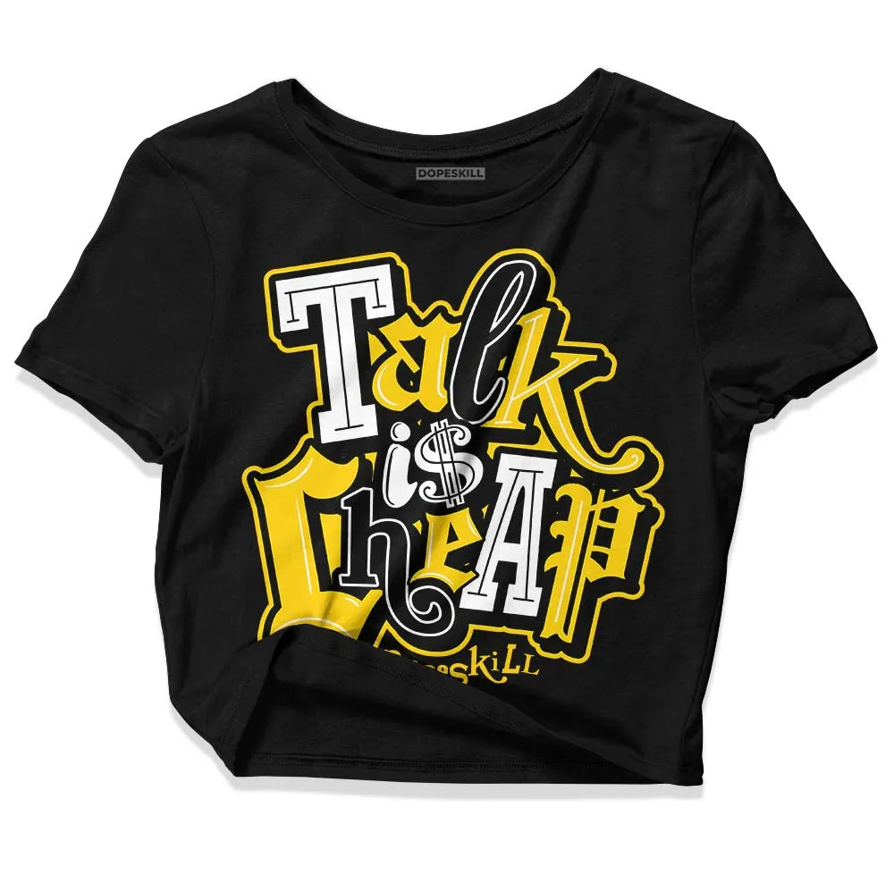 Yellow Ochre 6s DopeSkill Women's Crop Top Talk Is Chip Graphic sold by DopeSkill