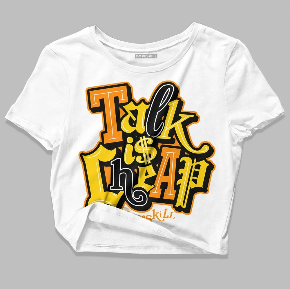 Yellow Ochre 6s DopeSkill Women's Crop Top Talk Is Chip Graphic sold by DopeSkill product image thumbnail 2