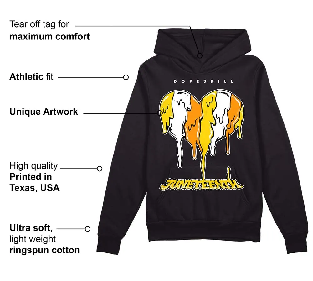 Yellow Ochre 6s DopeSkill Hoodie Sweatshirt Juneteenth Heart Graphic sold by DopeSkill product image thumbnail 3