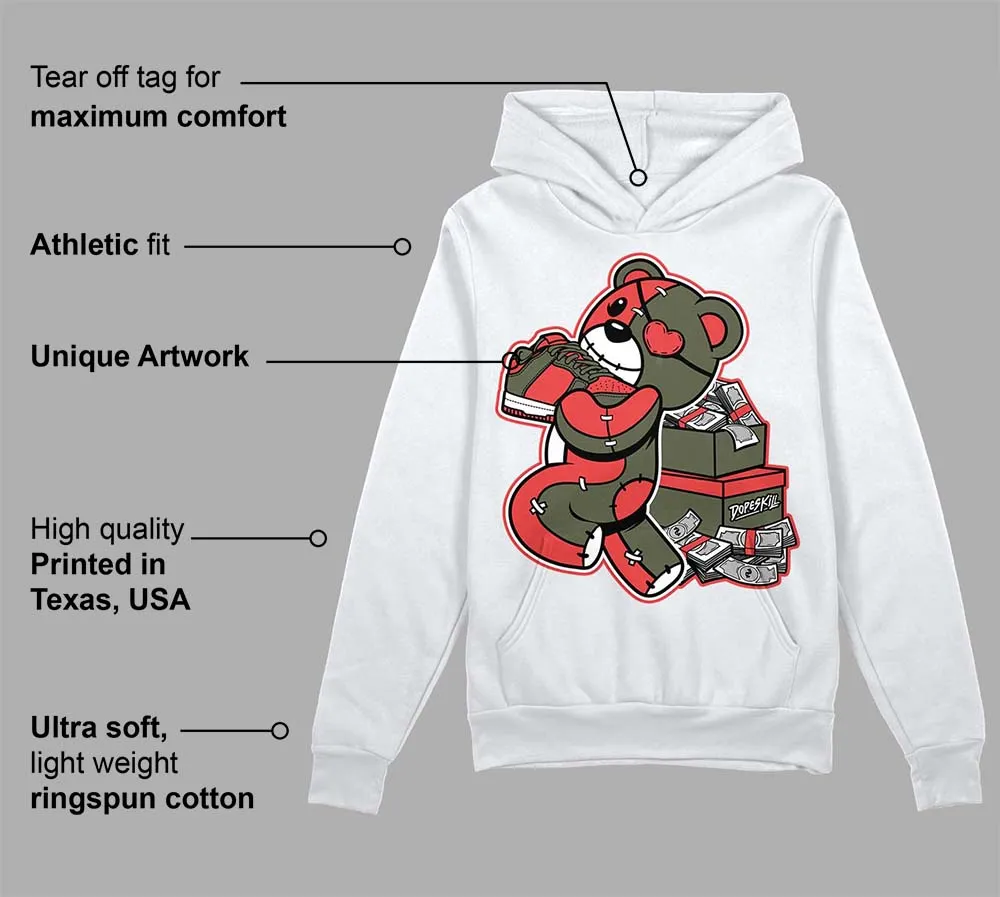 Dunk Mystic Red Cargo Khaki DopeSkill Hoodie Sweatshirt Bear Steals Sneaker Graphic sold by DopeSkill product image thumbnail 3
