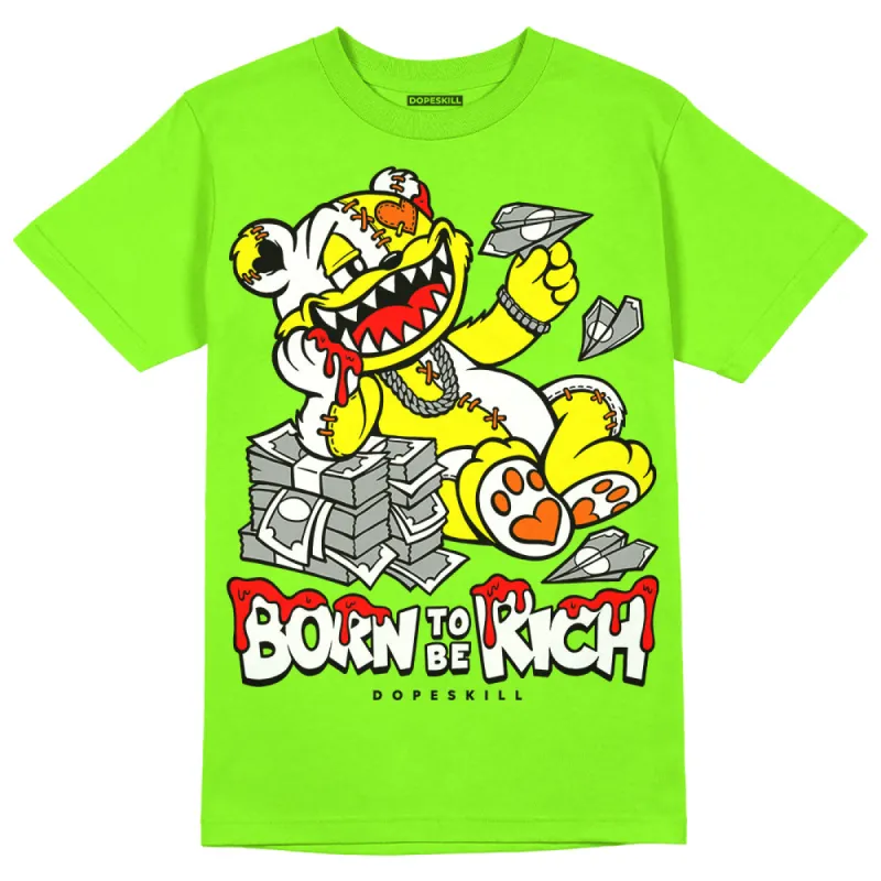 Neon Green Collection DopeSkill Neon Green T-shirt Born To Be Rich Graphic sold by DopeSkill