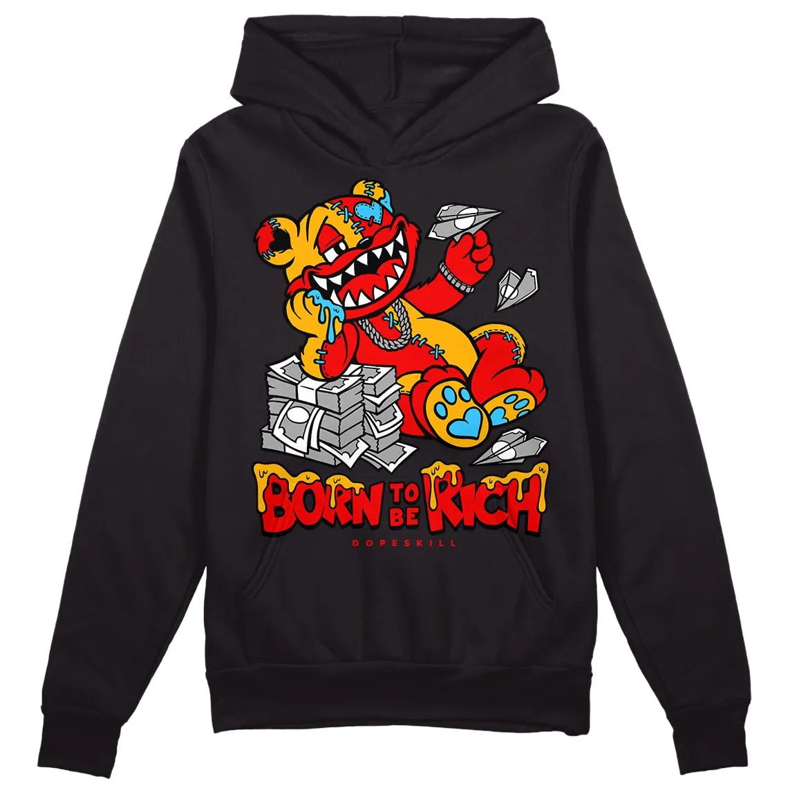 Red Collection DopeSkill Hoodie Sweatshirt Born To Be Rich Graphic sold by DopeSkill