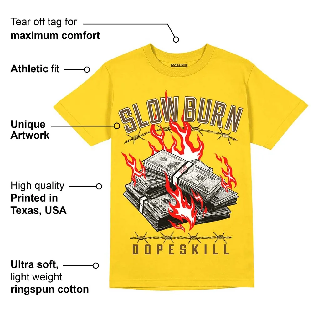 Yellow Ochre 6s DopeSkill Yellow T-shirt Slow Burn Graphic sold by DopeSkill product image thumbnail 2