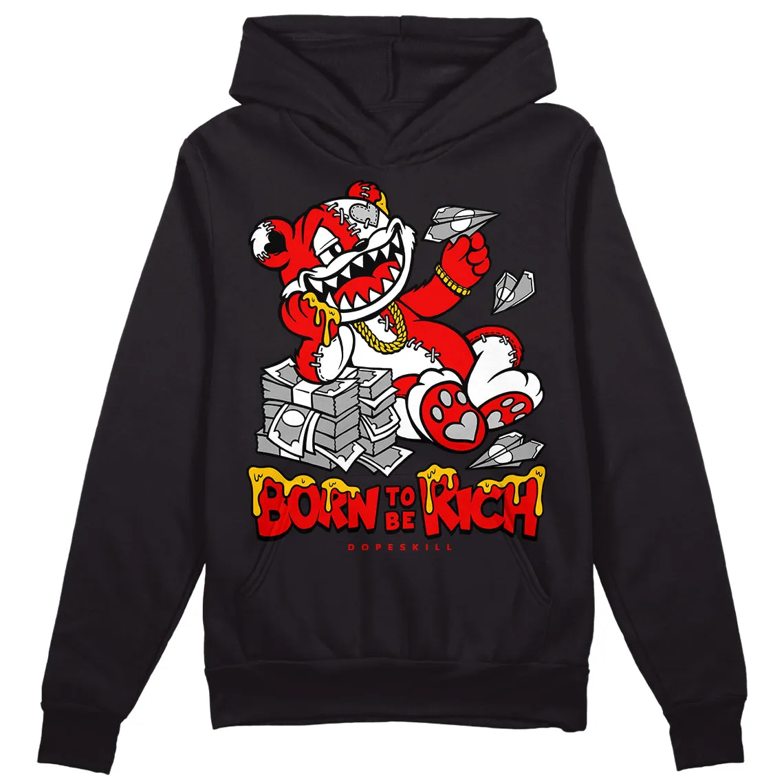 Cherry 12s DopeSkill Hoodie Sweatshirt Born To Be Rich Graphic sold by DopeSkill product image thumbnail 2
