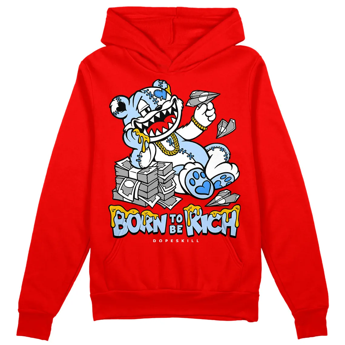 Cherry 11s DopeSkill Varsity Red Hoodie Sweatshirt Born To Be Rich Graphic sold by DopeSkill