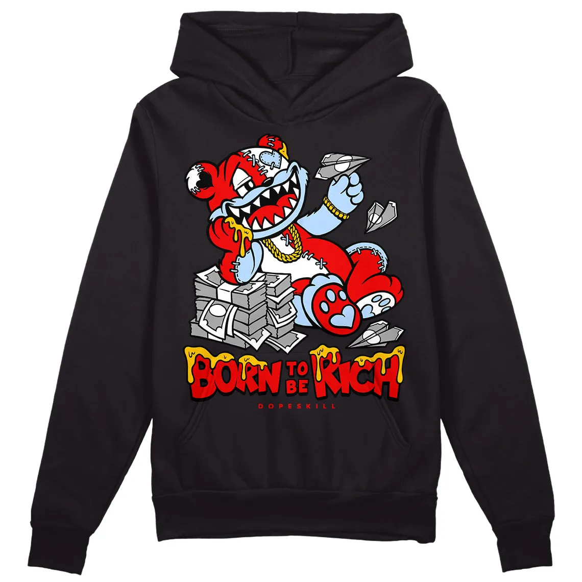 Cherry 11s DopeSkill Hoodie Sweatshirt Born To Be Rich Graphic sold by DopeSkill product image thumbnail 2