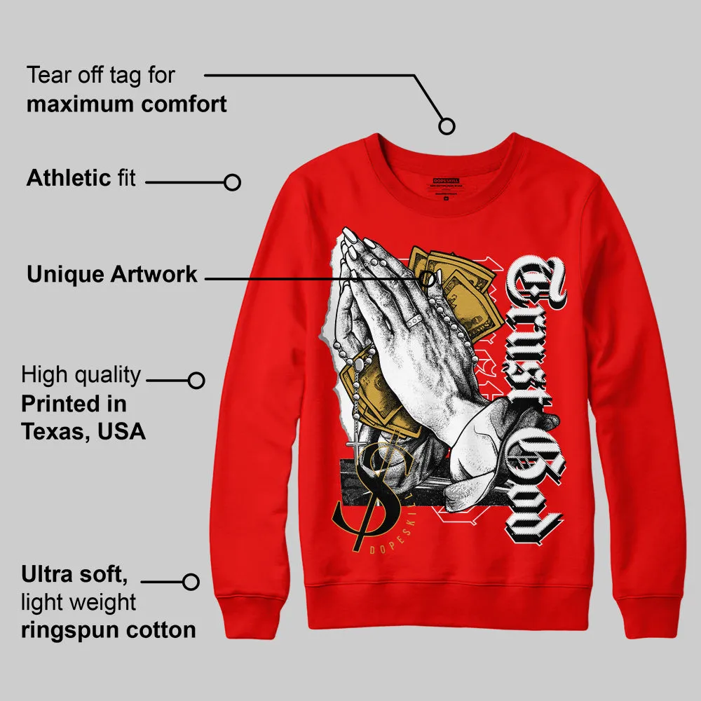 Red Collection DopeSkill Red Sweatshirt Trust God Graphic sold by DopeSkill product image thumbnail 2