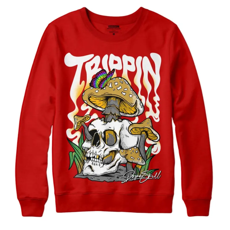 Red Collection DopeSkill Red Sweatshirt Trippin Graphic sold by DopeSkill