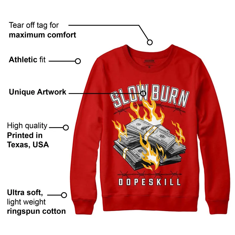 Red Collection DopeSkill Red Sweatshirt Slow Burn Graphic sold by DopeSkill product image thumbnail 2