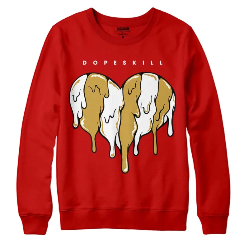 Red Collection DopeSkill Red Sweatshirt Slime Drip Heart Graphic sold by DopeSkill