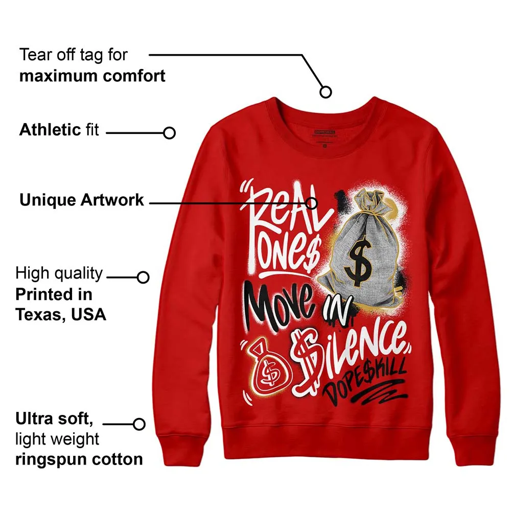 Red Collection DopeSkill Red Sweatshirt Real Ones Move In Silence Graphic sold by DopeSkill product image thumbnail 2