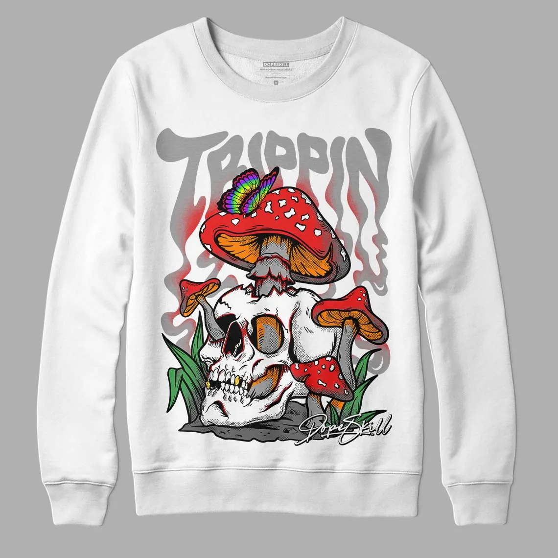 Grey Collection DopeSkill Sweatshirt Trippin Graphic sold by DopeSkill