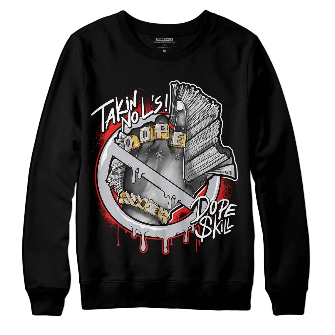 Grey Collection DopeSkill Sweatshirt Takin No L's Graphic sold by DopeSkill product image thumbnail 2