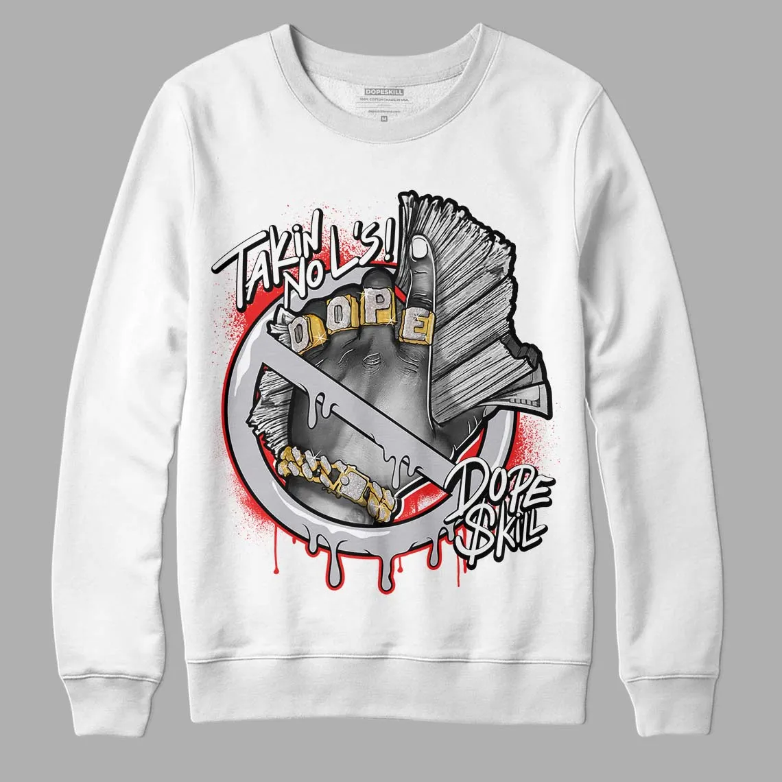 Grey Collection DopeSkill Sweatshirt Takin No L's Graphic sold by DopeSkill