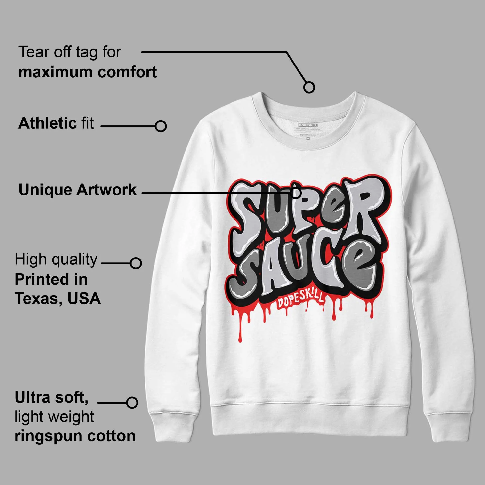 Grey Collection DopeSkill Sweatshirt Super Sauce Graphic sold by DopeSkill product image thumbnail 3