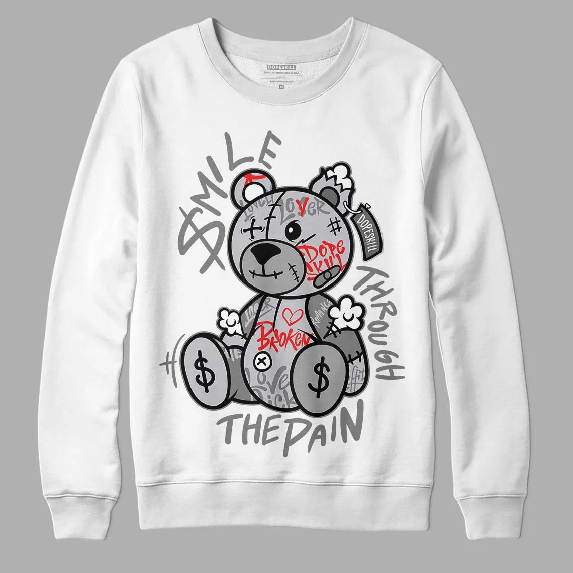 Grey Collection DopeSkill Sweatshirt Smile Through The Pain Graphic sold by DopeSkill