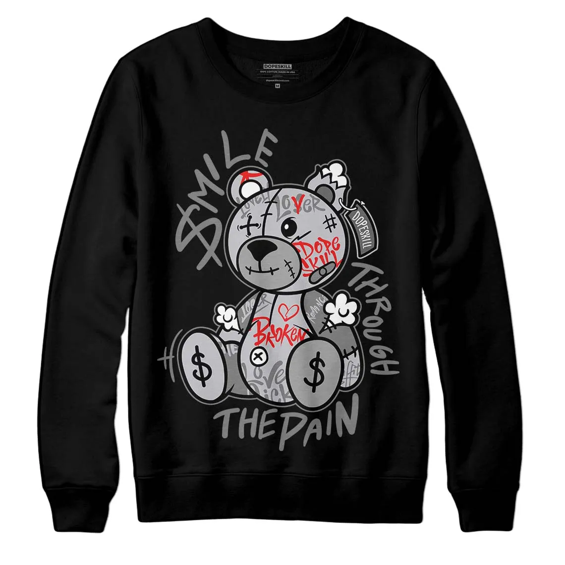 Grey Collection DopeSkill Sweatshirt Smile Through The Pain Graphic sold by DopeSkill product image thumbnail 2