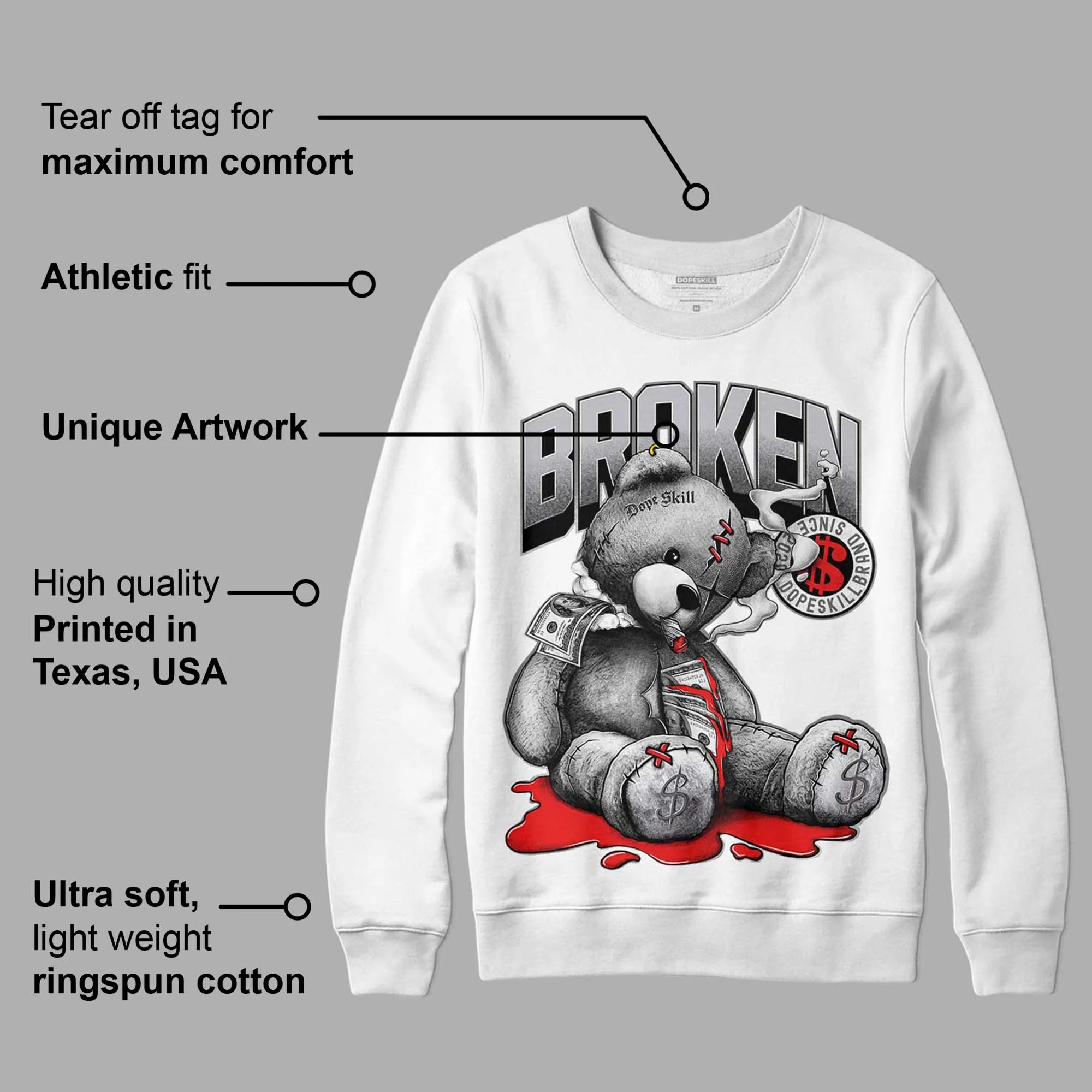 Grey Collection DopeSkill Sweatshirt Sick Bear Graphic sold by DopeSkill product image thumbnail 3