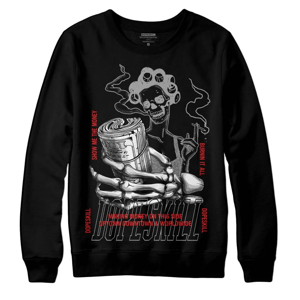 Grey Collection DopeSkill Sweatshirt Show Me The Money Graphic sold by DopeSkill product image thumbnail 2