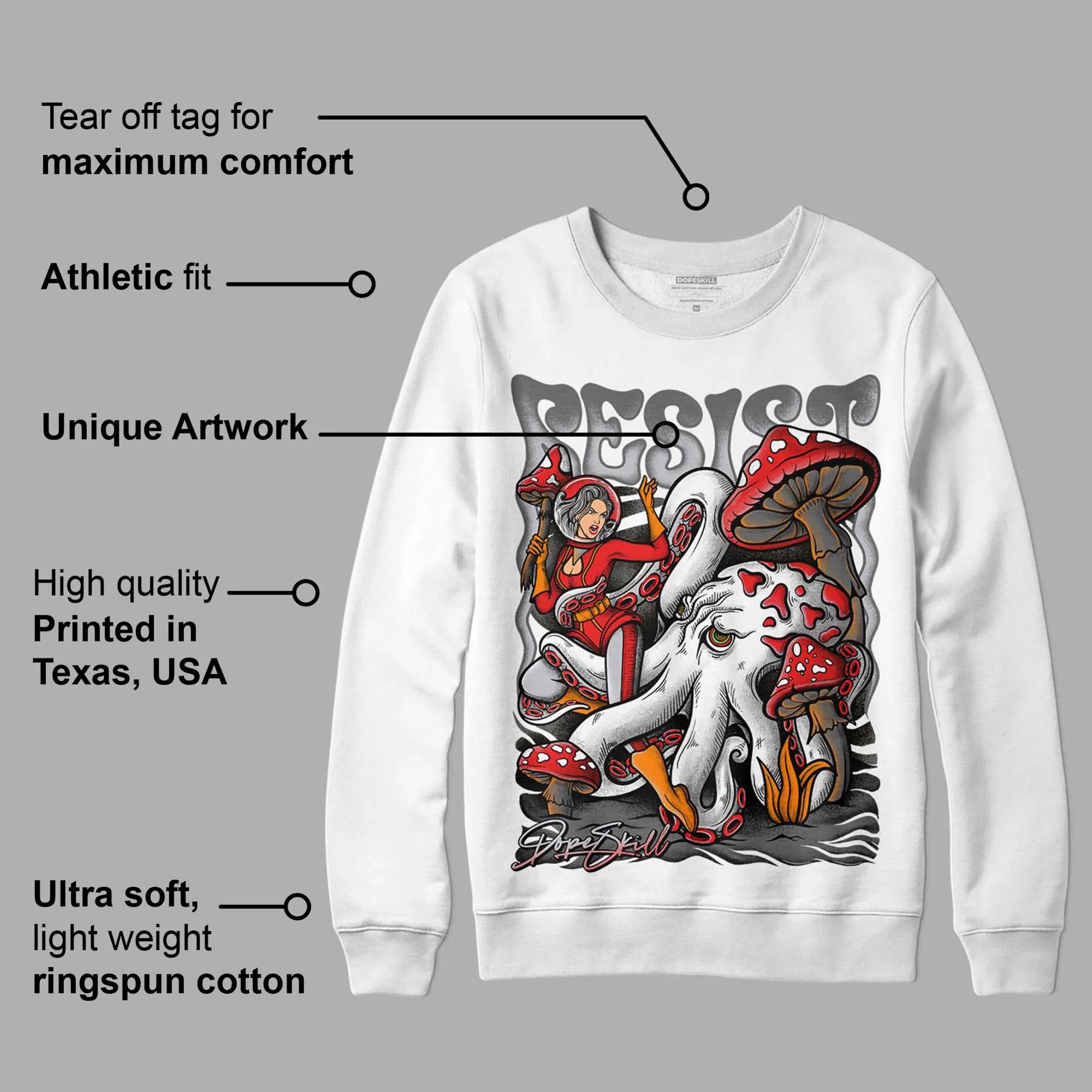 Grey Collection DopeSkill Sweatshirt Resist Graphic sold by DopeSkill product image thumbnail 3