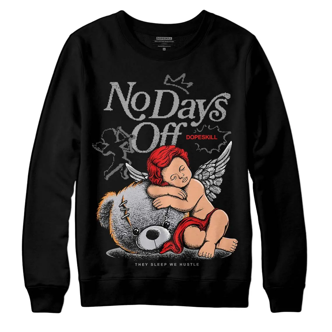 Grey Collection DopeSkill Sweatshirt New No Days Off Graphic sold by DopeSkill product image thumbnail 2