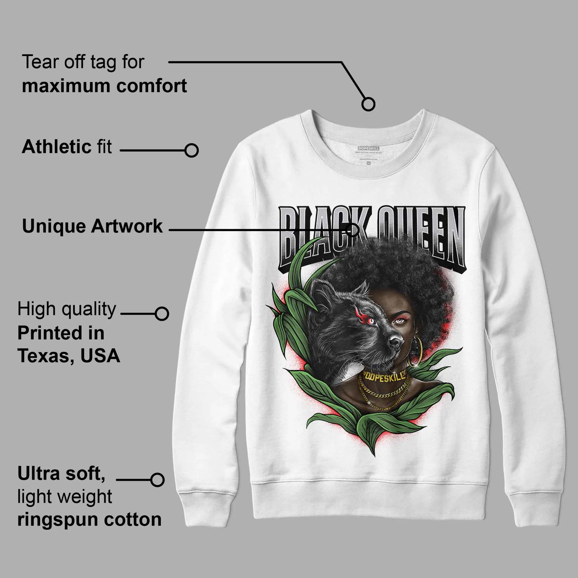 Grey Collection DopeSkill Sweatshirt New Black Queen Graphic sold by DopeSkill product image thumbnail 3