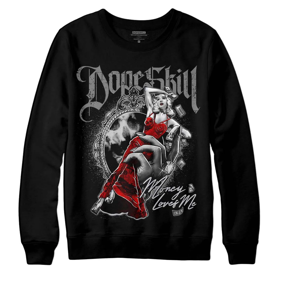 Grey Collection DopeSkill Sweatshirt Money Loves Me Graphic sold by DopeSkill product image thumbnail 2