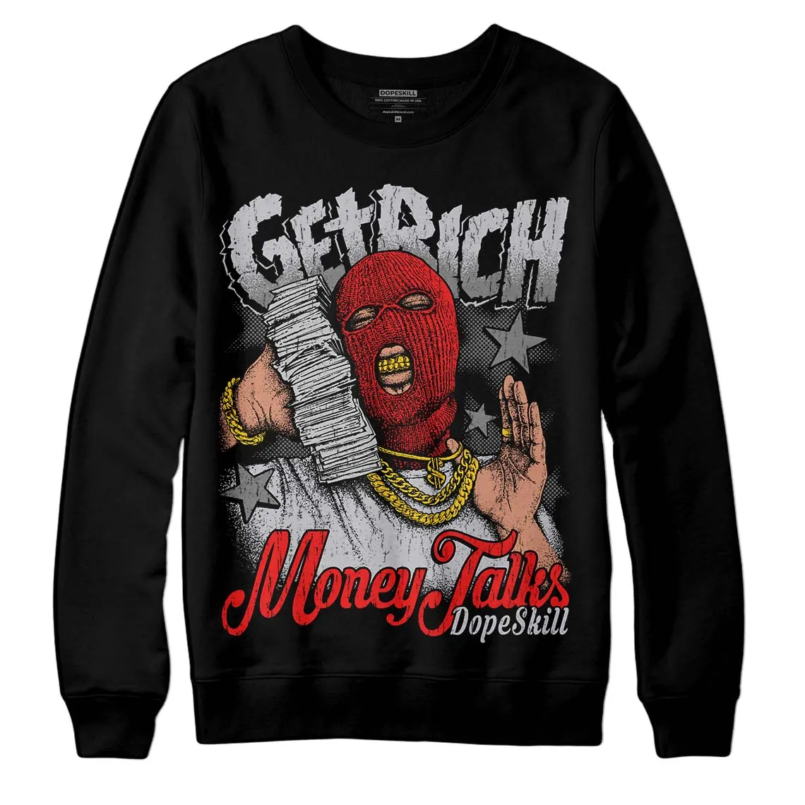 Grey Collection DopeSkill Sweatshirt Get Rich Graphic sold by DopeSkill product image thumbnail 2