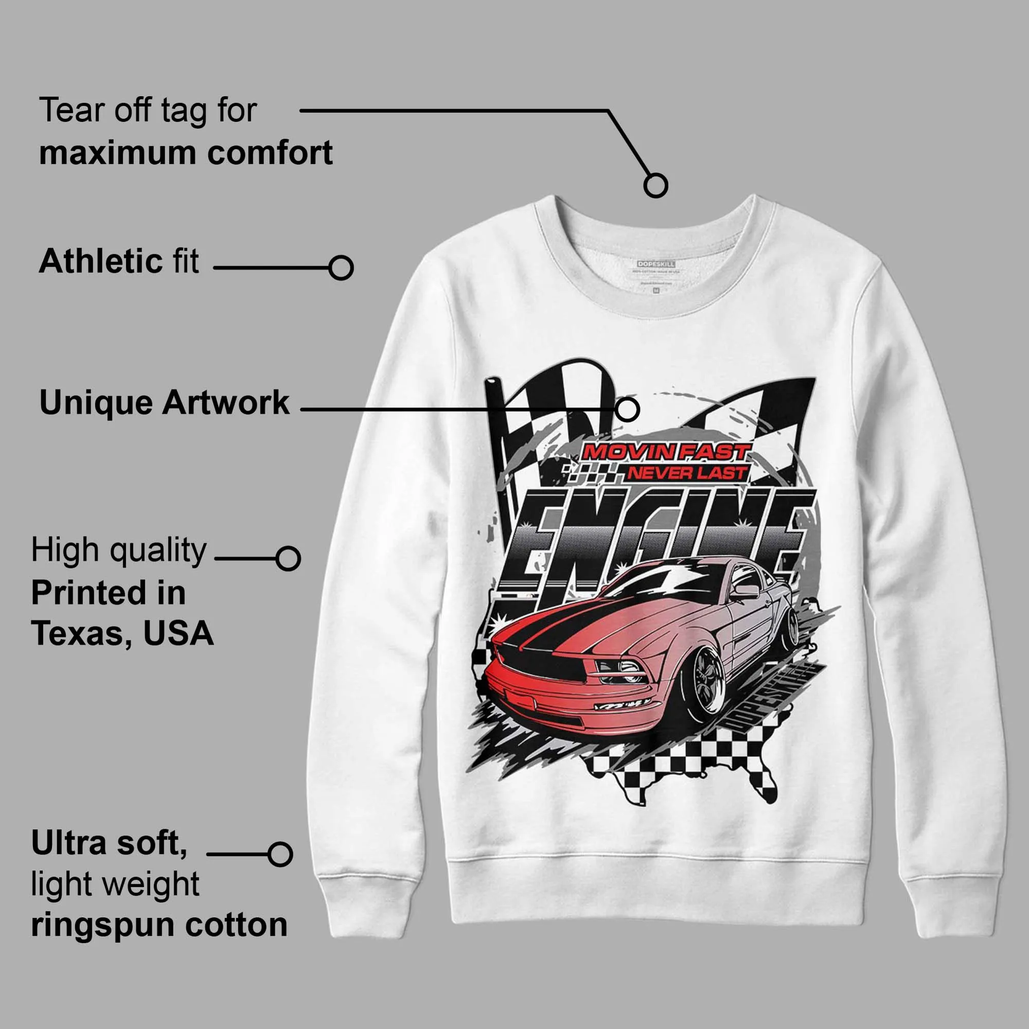 Grey Collection DopeSkill Sweatshirt ENGINE Tshirt Graphic sold by DopeSkill product image thumbnail 3