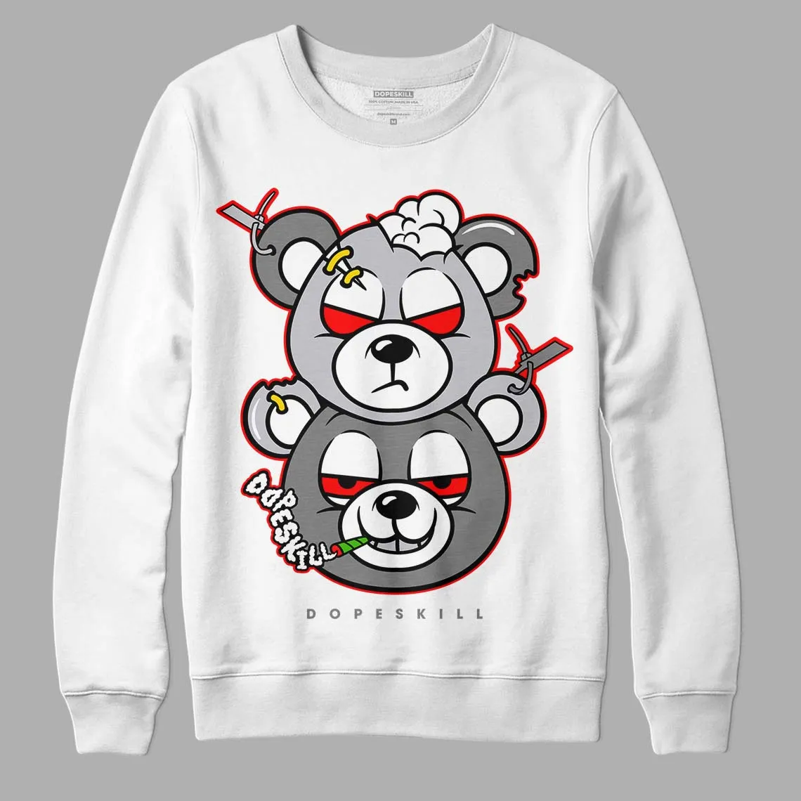 Grey Collection DopeSkill Sweatshirt New Double Bear Graphic sold by DopeSkill