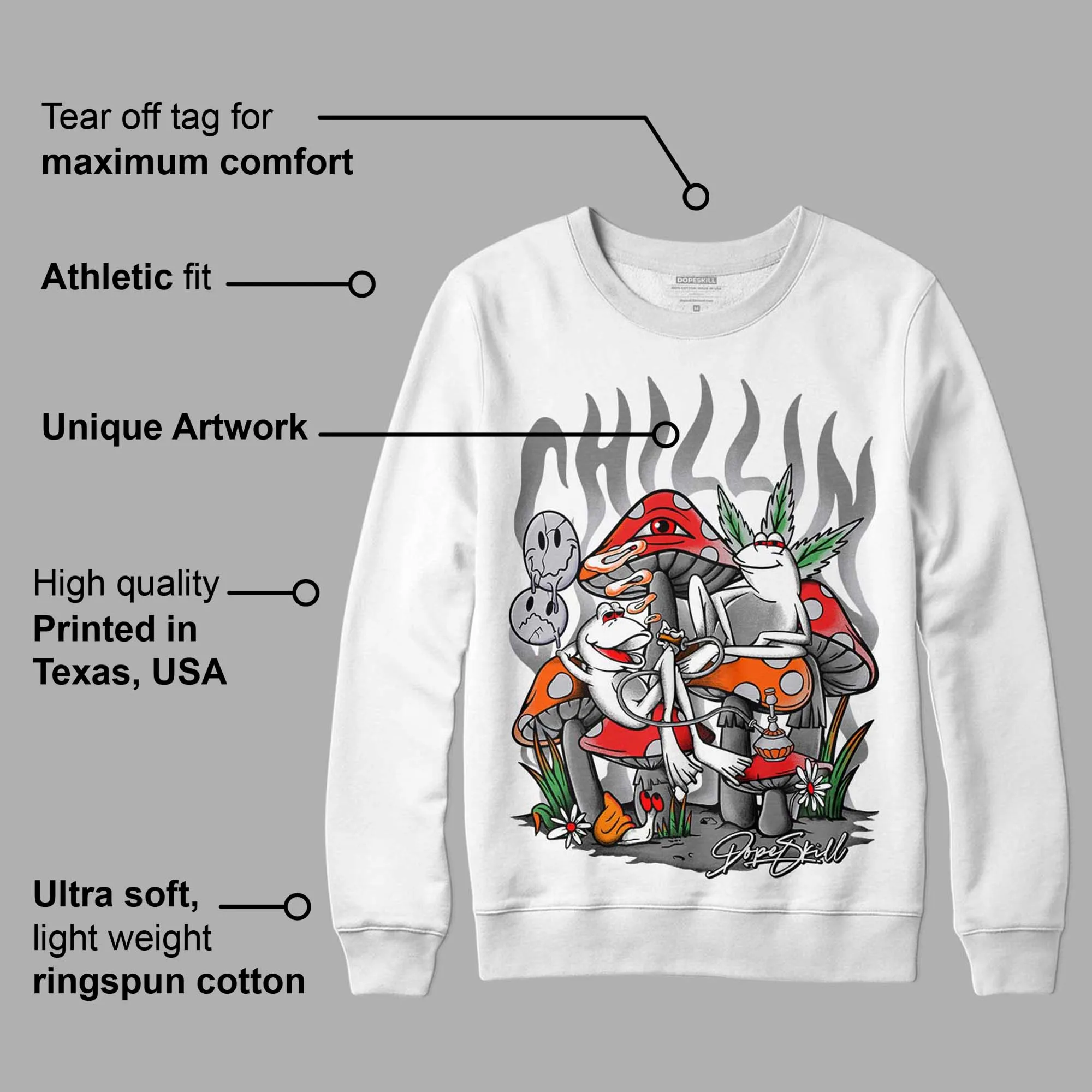 Grey Collection DopeSkill Sweatshirt Chillin Graphic sold by DopeSkill product image thumbnail 3