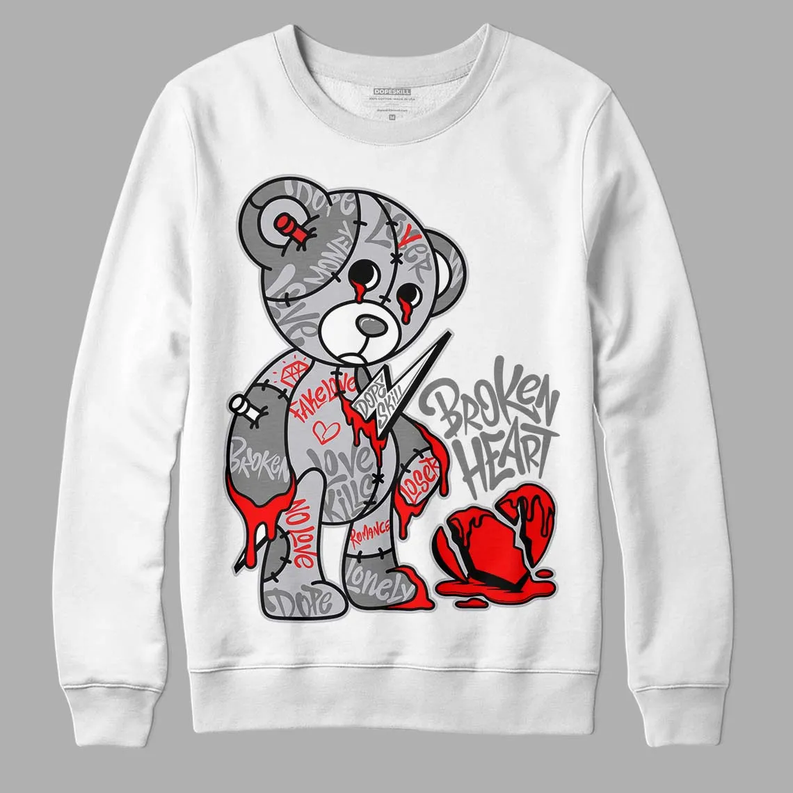 Grey Collection DopeSkill Sweatshirt Broken Heart Graphic sold by DopeSkill