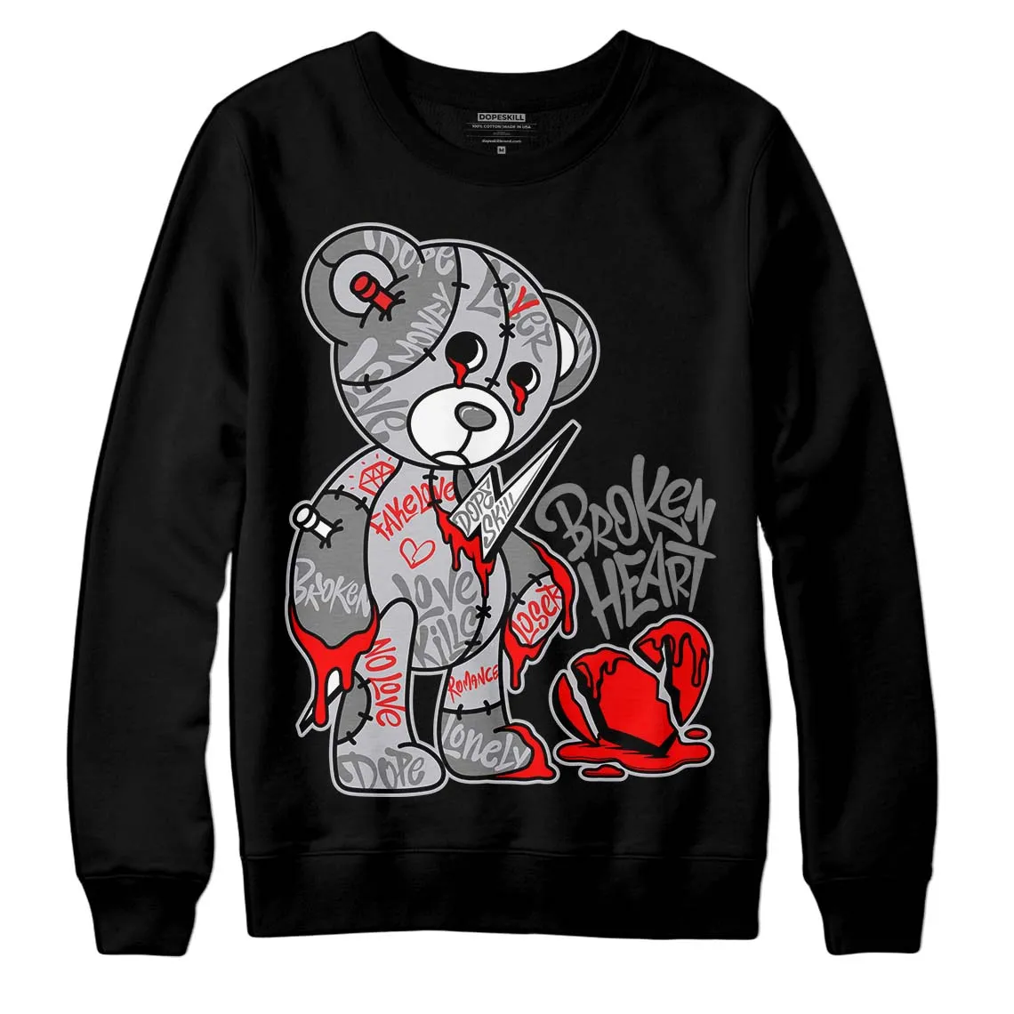 Grey Collection DopeSkill Sweatshirt Broken Heart Graphic sold by DopeSkill product image thumbnail 2