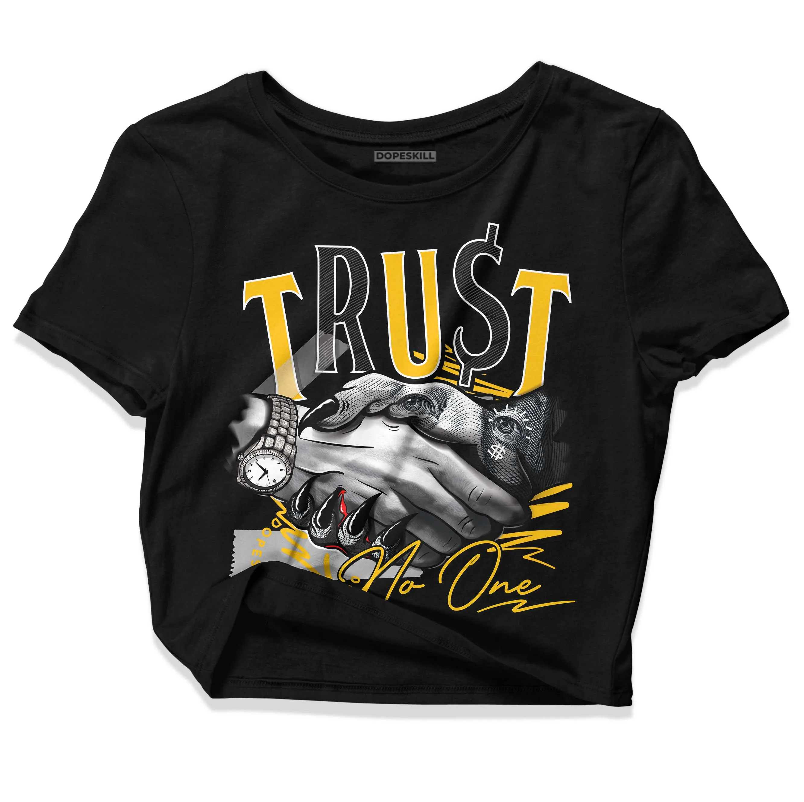 Yellow Collection DopeSkill Women's Crop Top Trust No One Graphic sold by DopeSkill