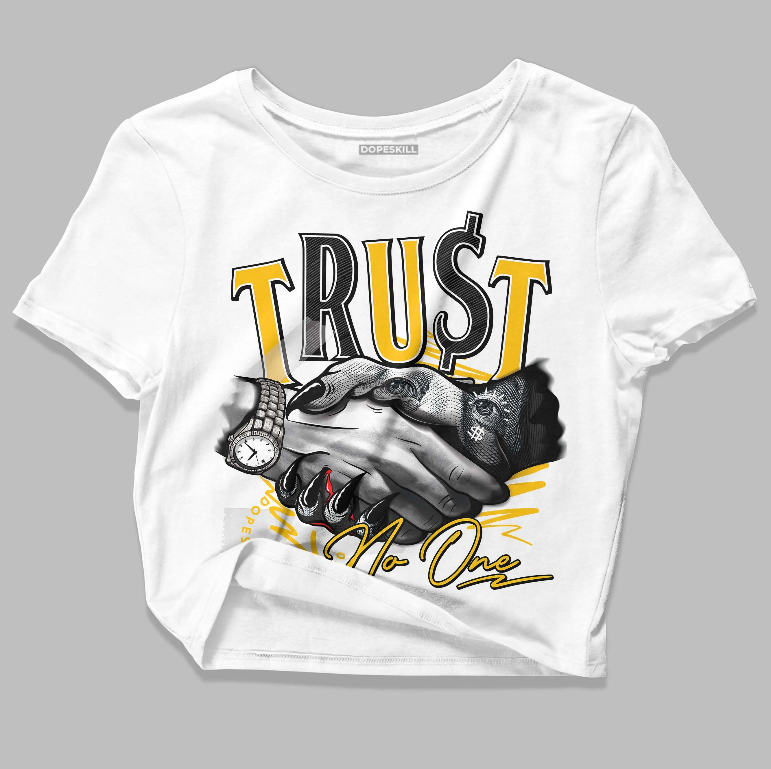 Yellow Collection DopeSkill Women's Crop Top Trust No One Graphic sold by DopeSkill product image thumbnail 2
